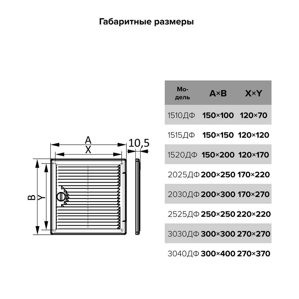 Люк-дверца ревизионный вентилируемый, 3040ДФ, накладной "ДЕКОФОТ" 300х400