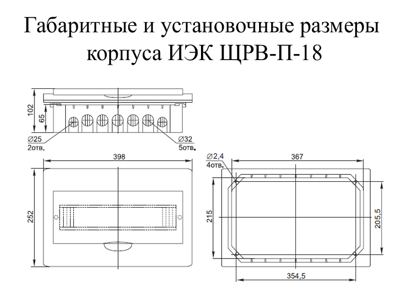 Бокс пластиковый Иэк, 18 модулей, встраиваемый