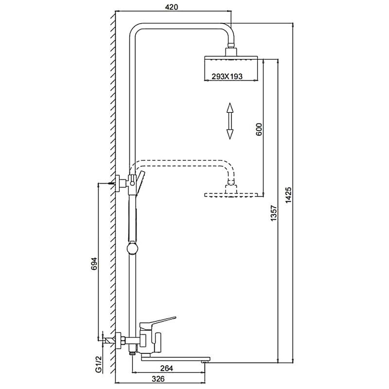 Душевая стойка Frap F2462, черный