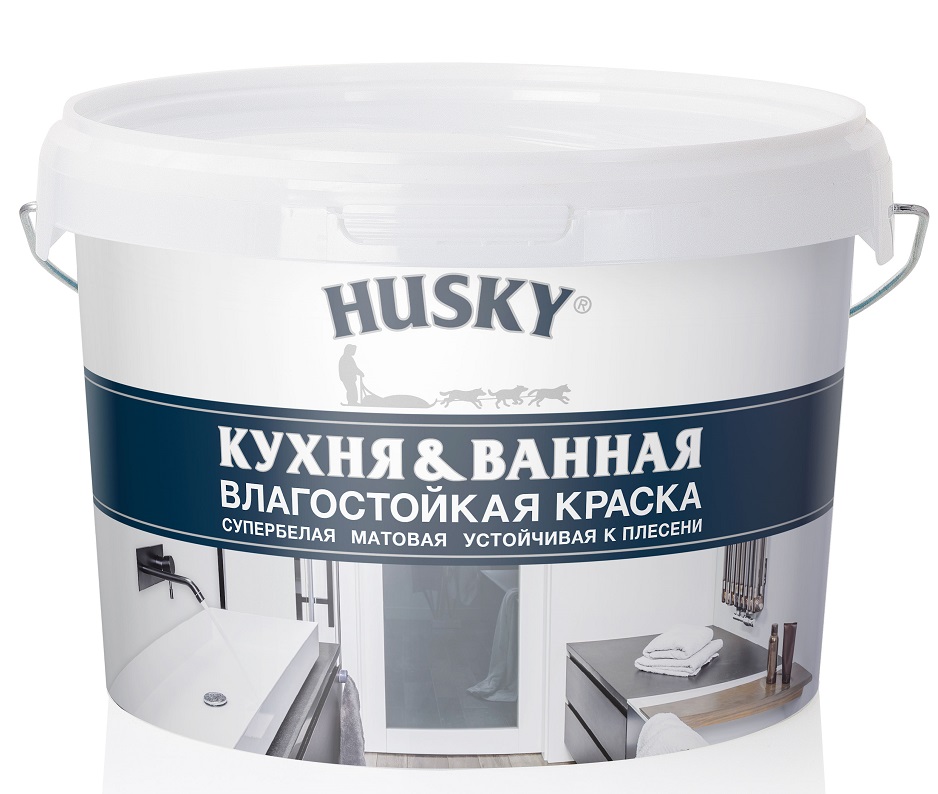 Краска для кухонь и ванных комнат Husky 5 л, белый