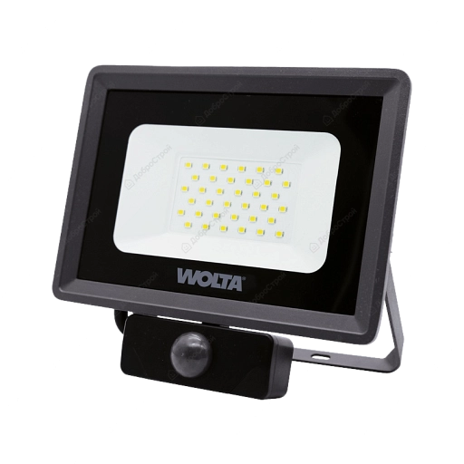 Светодиодный прожектор WOLTA WFL-30W/06S 30Вт 5700K IP65 2700лм с датчиком 174*171*40 1/20