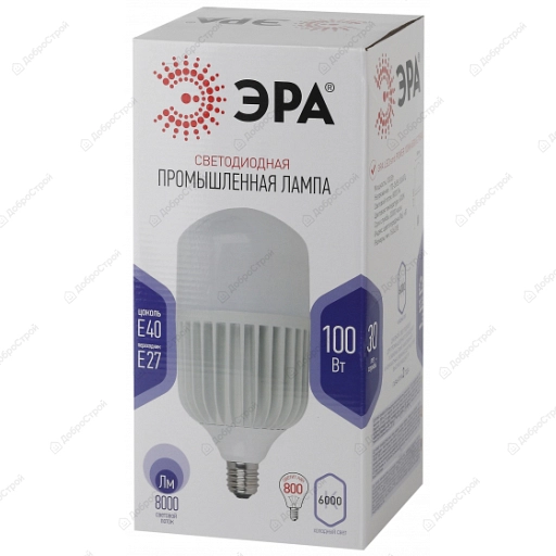 Лампа светодиодная POWER T160-100W-6500-E27/E40  ЭРА (диод, колокол, 100Вт, хол, E27/E40)