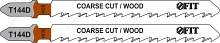 Пилка лобзиковая Fit Т144D, для резки мягкой древесины, ДВП, ДСП, 2 шт