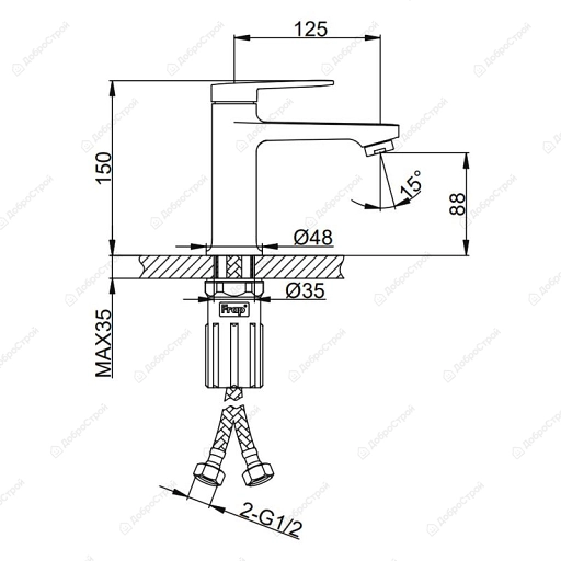 Смеситель для раковины F1085-6, черный