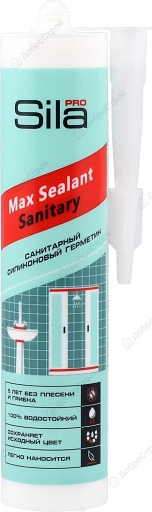 Герметик Sila PRO Max Sealant, силиконовый санитарный белый, 280 мл (Турция)