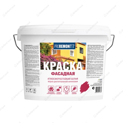 Краска фасадная Proremontt 14кг, белый