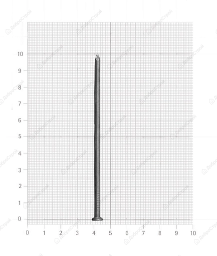 Гвоздь 4,0х100 строительный, оцинкованный, 10 шт