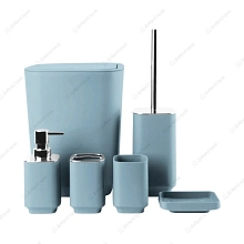 Набор для ванной комнаты (6 предметов), голубой, артикул YS7001-6MB