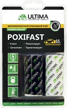 Клей Ultima POXIFAST  эпоксидный, двухкомпонентный, 60г, блистер,