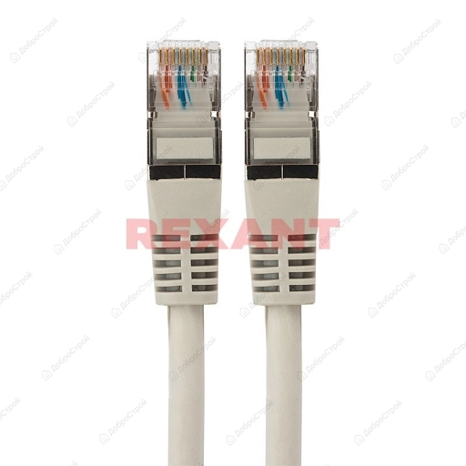 Пaтч-корд F/UTP, категория 5e, RJ45-RJ45, экранированный, 24AWG, LSZH, серый, 3м.Rexant