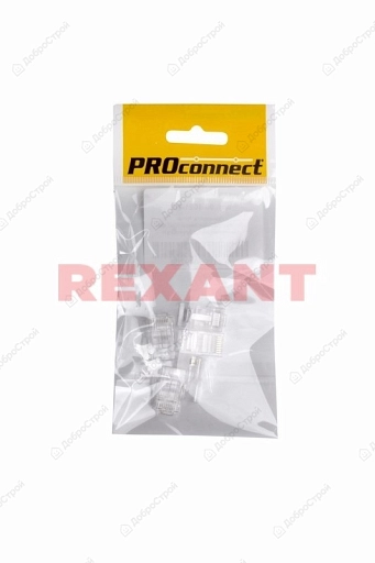 Разъем RJ-45(8P8C) под витую пару, UTP,PROconnect Light, категория 5e, пакет, 5шт.