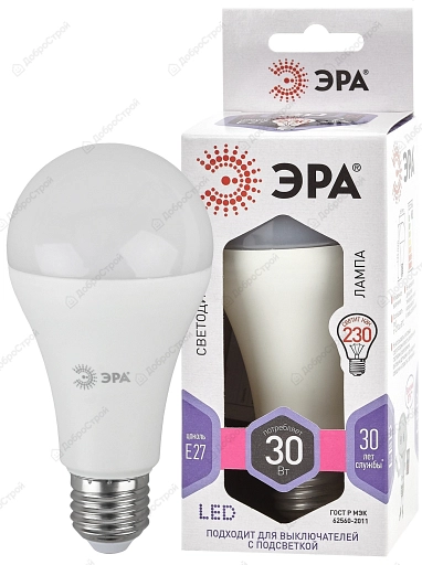 Лампа светодиодная ЭРА STD LED A65-30W-860-E27 E27/Е27 30Вт груша холодный дневной свет